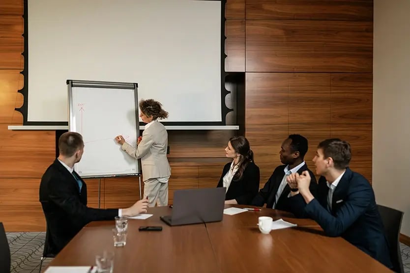 Employees in a meeting